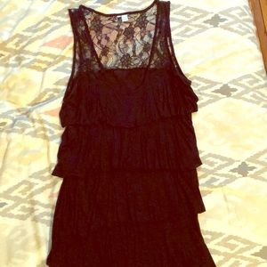 LC LAUREN CONRAD black lace tank top